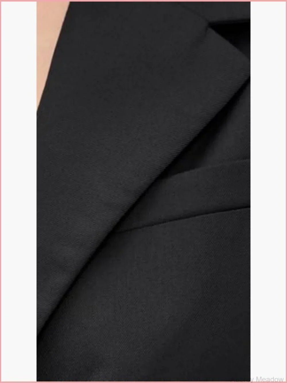 Women's Notch Lapel Blazer with Shoulder Pads - Lightweight Twill